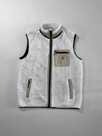 Carhartt WIP White Sherpa Fleece Utility Vest (S/M)