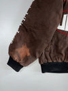 UNBDNS International Champions #94 Checkered Flag Multi-Patch Embroidered Brown Bomber Jacket (L/XL)
