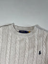 Polo Ralph Lauren | Cream Cable Knit Crew Neck Sweater | (M)