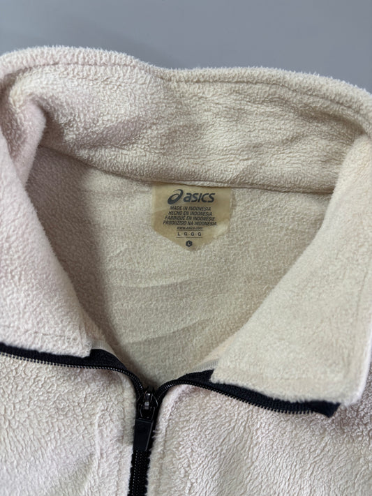 Asics "Positive/Focused" Sherpa Fleece Full-Zip Jacket – Cream (L)