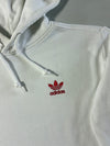 Adidas Originals Trefoil Embroidered Hoodie – White/Red (S)