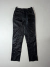 Vintage Black Leather High Waist Snap Front Pants (W:26) (L:42)