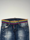 Dsquared2 Distressed Jeans – Rainbow Waistband, Made in Italy (W:33) (L:37)