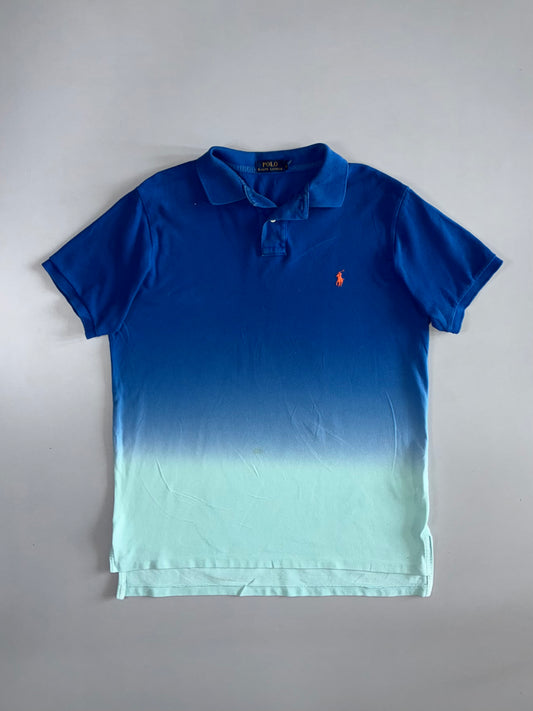 Polo Ralph Lauren Ombre Dip-Dye Short Sleeve Polo — Royal Blue/Mint (XL)