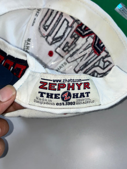 Ole Miss (Rebels) Cap – White/Navy Zephyr Snapback (Adjustable)
