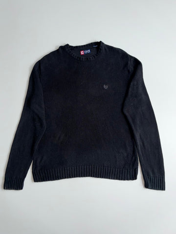 Chaps Crewneck Knit Sweater – Black (2XL)