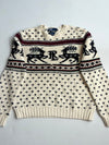 Vintage Polo Ralph Lauren Cream Reindeer Fair Isle Wool Sweater (L/XL)