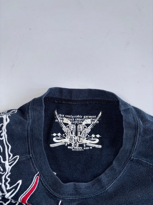 Vintage Big Train Premium Dragon Embroidered Full Sleeve T-shirt (L)