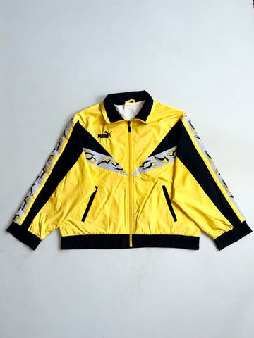 Vintage Puma Yellow Black Colour Block Track Jacket  women’s (XL)