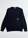 Polo Ralph Lauren Black Merino Wool V-Neck Sweater (L)