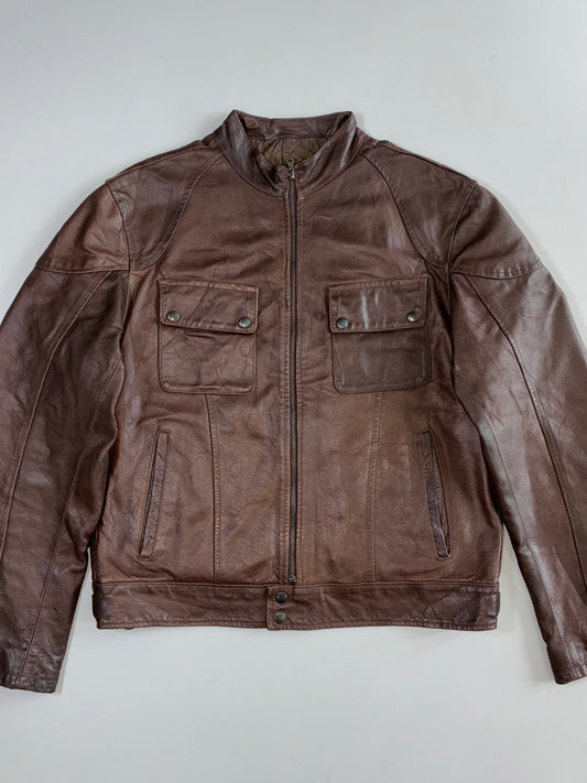 Vintage Brown Premium Original Leather Jacket (XL)