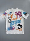 FSBN | Graffiti All-Over Print Tee | White (L)