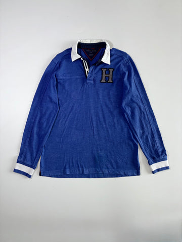 Tommy Hilfiger 'H' Patch Long Sleeve Rugby Polo – Royal Blue (L)