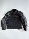 Speed-R Racing Motorcycle Jacket Real Leather Sleeves & Shoulders | Mesh Body | Armour Padded (M)