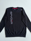 Spyder | Black Vertical Spellout Embroidered Crewneck | (L)