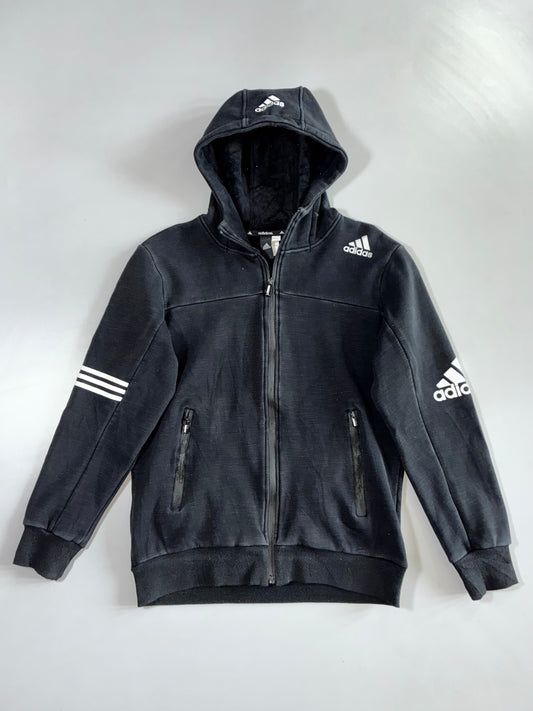 Adidas 3-Stripe Sherpa-Lined Full-Zip Hoodie (S)