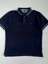 Tommy Hilfiger | Navy Green-Tip Polo (XL)