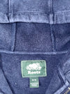 Roots Beaver Logo Full-Zip Hoodie Navy with Red Stripe Trim (S)
