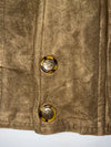 Vintage “Lupo Di Mare” Suede Leather Bomber Jacket Olive Green (XL)