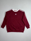 Adidas | Burgundy 3 Stripe Center Logo Sweatshirt (M)