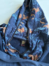 Onirrai Navy Japanese Embroidered Zip Hoodie (L)