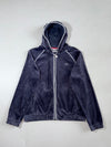 Vintage Puma Navy Velour Zip-Up Hoodie (S)