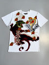 Vintage Christian Audigier Y2K Graphic Snake Fire T-shirt (L)