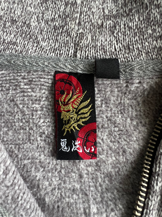Oni Demon Graphic Zip-Up Hoodie (XL)