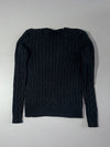 Polo Ralph Lauren Cable Knit V-Neck Sweater – Black (S)