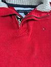 Tommy Hilfiger | Red Grey-Collar Quarter Zip Knit | (S/M)