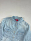 Dickies Light Wash Chambray Denim Shirt – Double Flap Pockets (S)