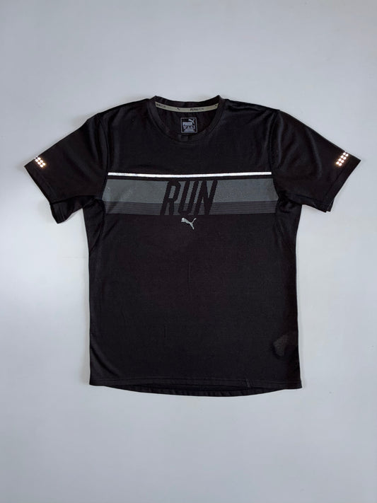 Puma Run Black Performance Tee | Reflective Detail (L)