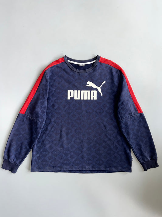 Puma Red Panel Navy Sweatshirt (2XL)