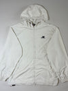 New Balance White Lightweight Hooded Windbreaker Jacket (XL)