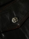 Vintage Horsehide Chrome Hardware Leather Jacket  (M)