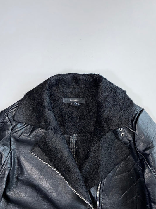 Forever 21 Premium Original Leather Jacket Furr Inside (M)