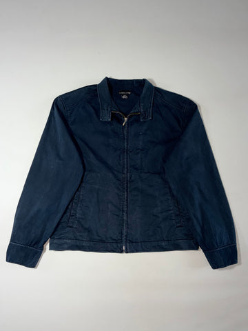 Vintage Guess Made in Hong Kong Navy Cotton Zip Harrington Jacket (L)