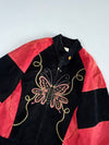 Butterfly Embroidered Velvet Bomber (Xl/2Xl)