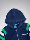 Adidas Originals Navy Green Stripe Zip-Up Hoodie (XL)