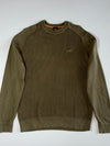 BOSS | Olive Green Waffle Knit Raglan Sweater | (M)