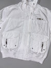 Diesel White Cargo Hooded Jacket – White, multi-pocket utility style, (M)