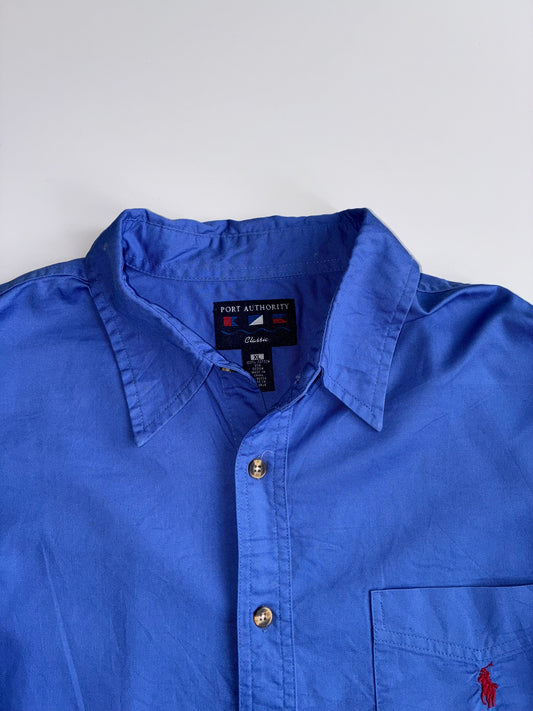 Vintage Polo Ralph Lauren Blue Oxford Button-Up Shirt – Classic Pony Logo (Xl)