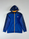 Adidas Colorblock Zip Hoodie – Blue & Orange Mesh Panel (S)