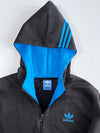 Vintage Adidas Originals Trefoil Black & Blue Zip-Up Hoodie (M)