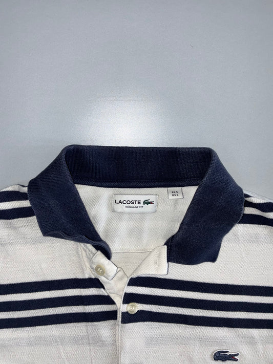 Lacoste Vintage Navy Striped Polo T-Shirt (L)