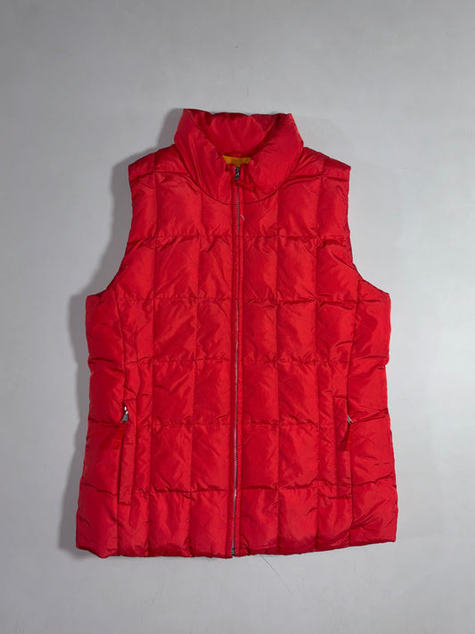 GAP Red Quilted Puffer Vest with Orange Lining (S)