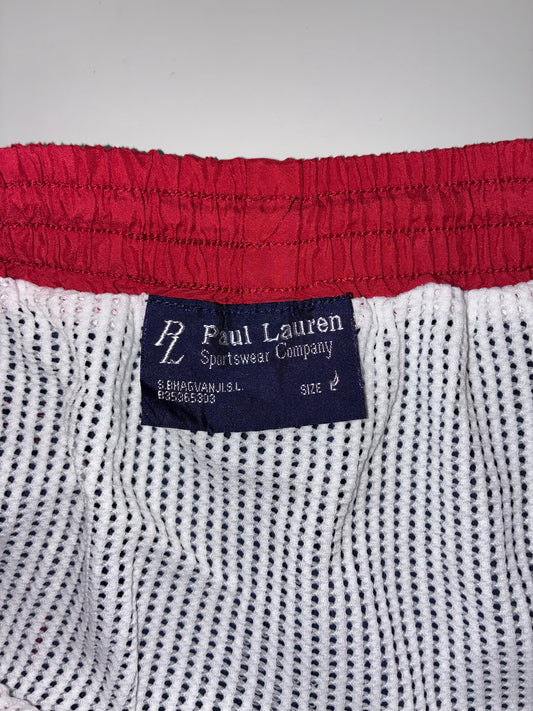 Paul Lauren Sportswear Navy & Red Swim Shorts (W:32) (L:17)
