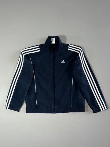 Vintage Adidas Navy Blue 3-Stripe Woven Track Jacket (XS/S)