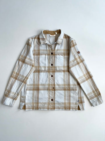 Fjällräven Plaid Flannel Overshirt – Cream/Beige (S)