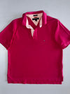 Tommy Hilfiger Trim Fit Flag Logo Polo Shirt
Hot Pink — Striped Collar Detail (L)